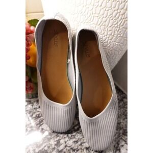 Stylus Franco Gray Knit Ballet Flats Comfort Slip On‎ Shoes Size 9M